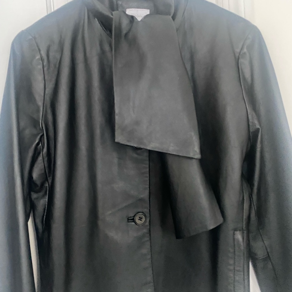 Vintage Black leather Lined jacket
